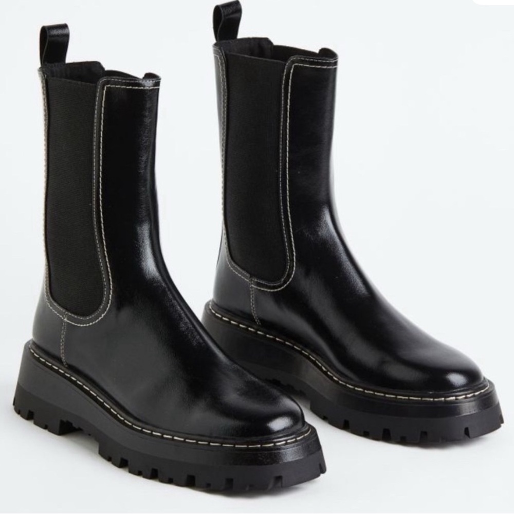H&M Black Chunky Ankle Boots
